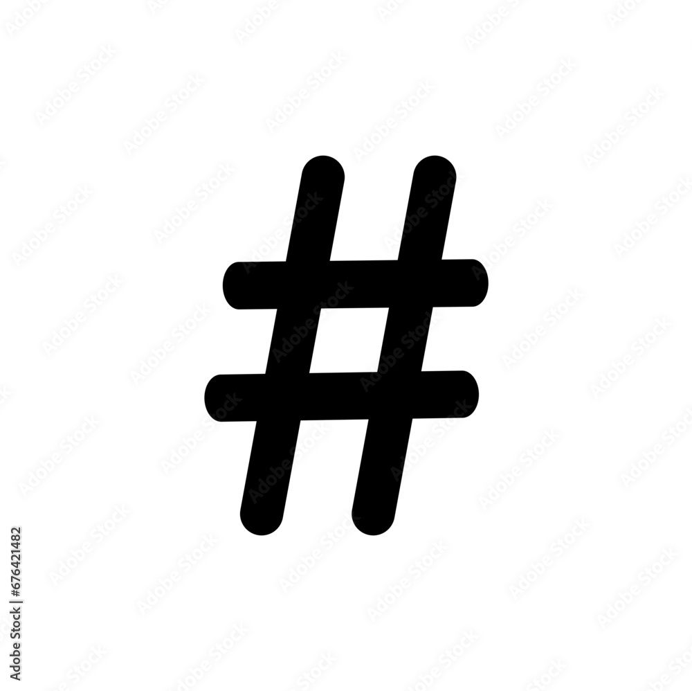 Fototapeta premium Vector set of black hand drawn hastags