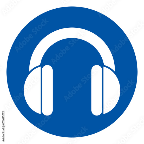 Wear Ear Protection Symbol Sign, Vector Illustration, Isolated On White Background Label. EPS10