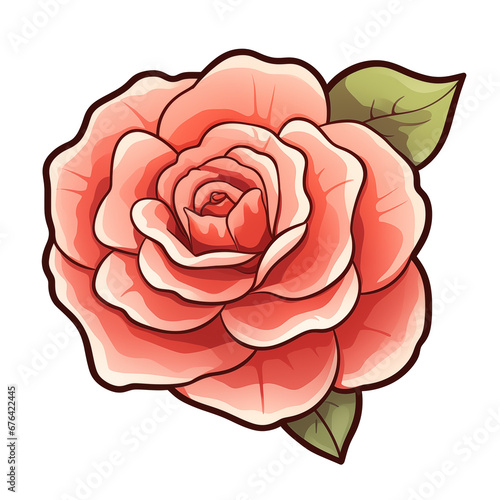 pink rose isolated on white background