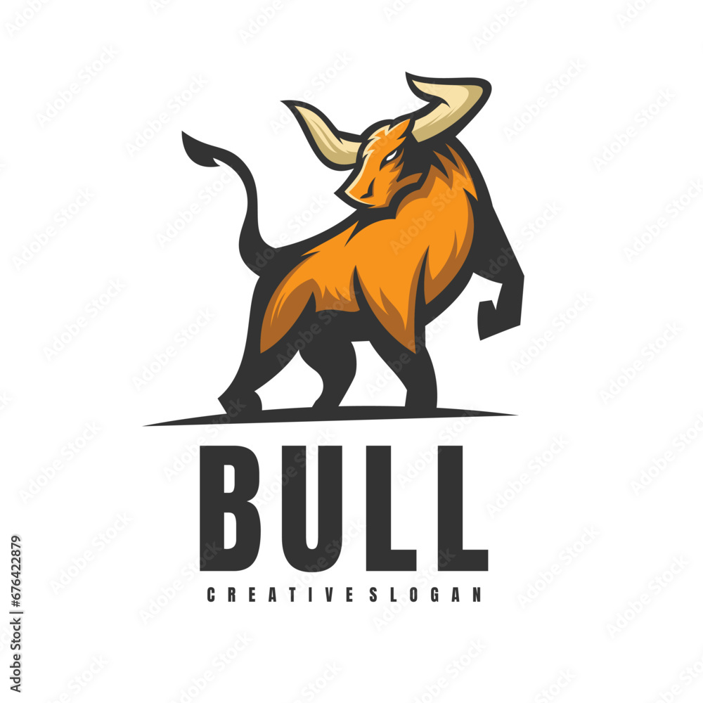 Illustration Bull Mascot Logo Illustration Bull Mascot Logo
