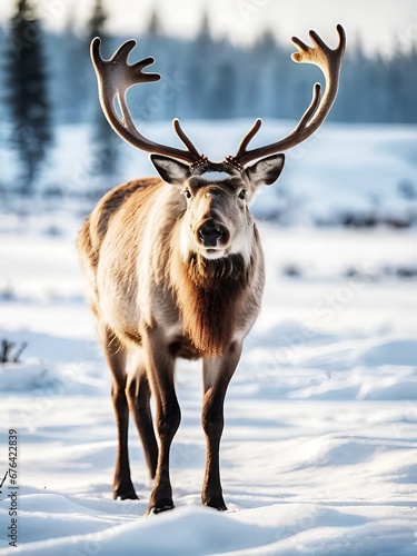 A deer in winter