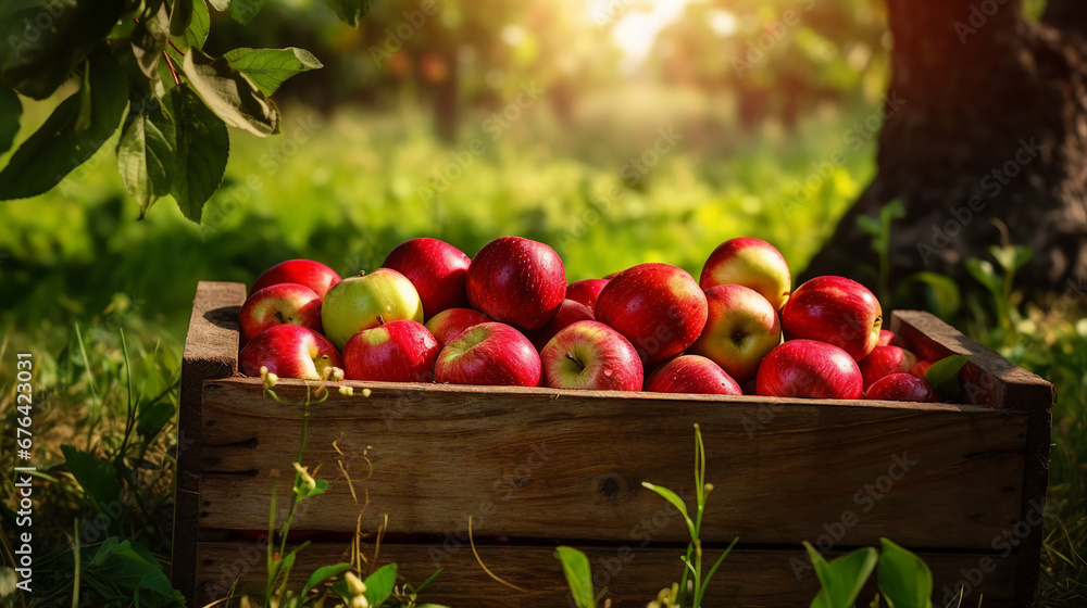 apple harvest and ripe red apples in a rustic basket for autumn scenes apple harvest and ripe red apples in a rustic basket for autumn scenes