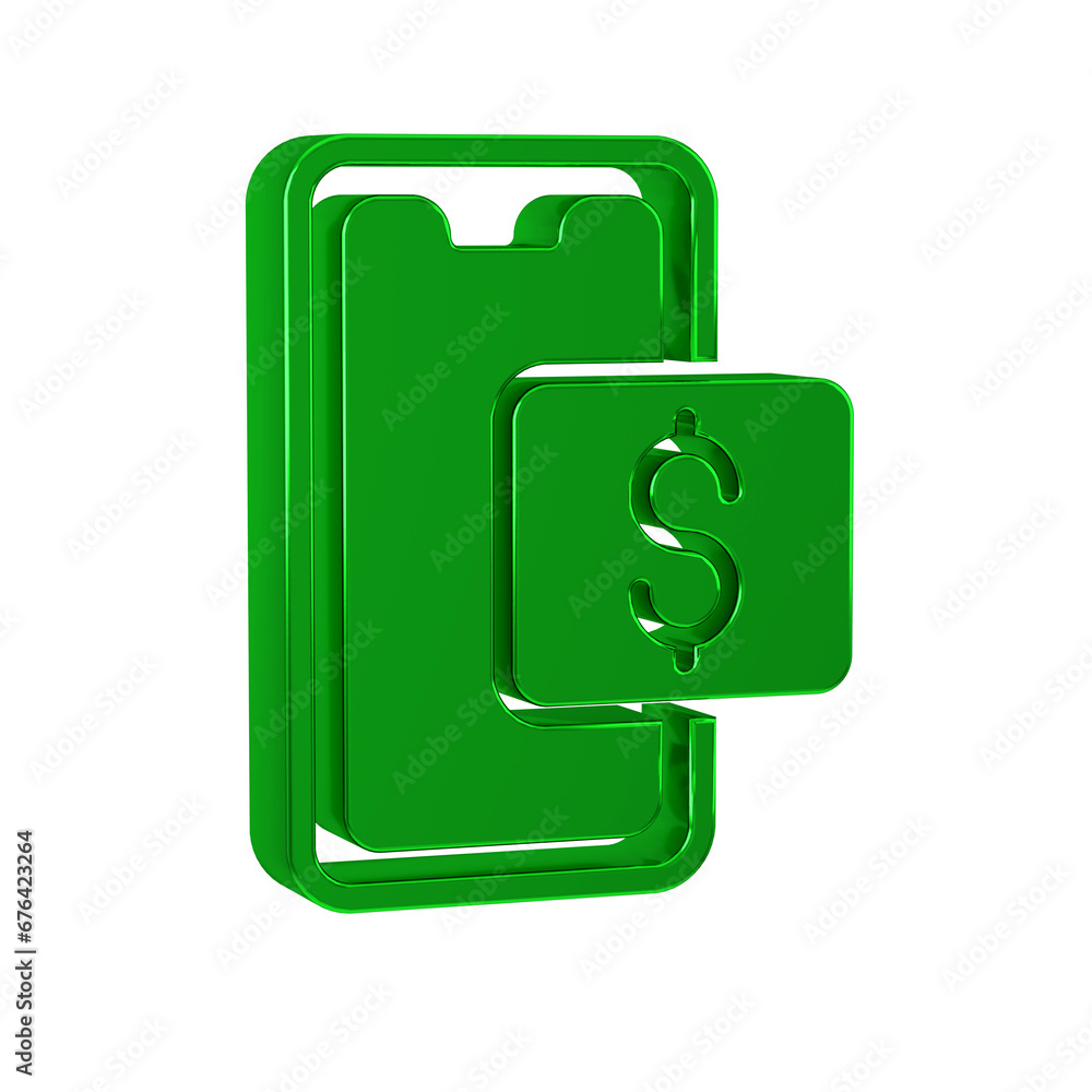 Green Mobile phone and shopping cart icon isolated on transparent background. Online buying symbol. Supermarket basket symbol. Green Mobile phone and shopping cart icon isolated on transparent background. Online buying symbol. Supermarket basket symbol.