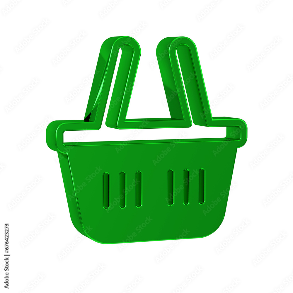 Green Shopping basket icon isolated on transparent background. Online buying concept. Delivery service sign. Shopping cart symbol. Green Shopping basket icon isolated on transparent background. Online buying concept. Delivery service sign. Shopping cart symbol.