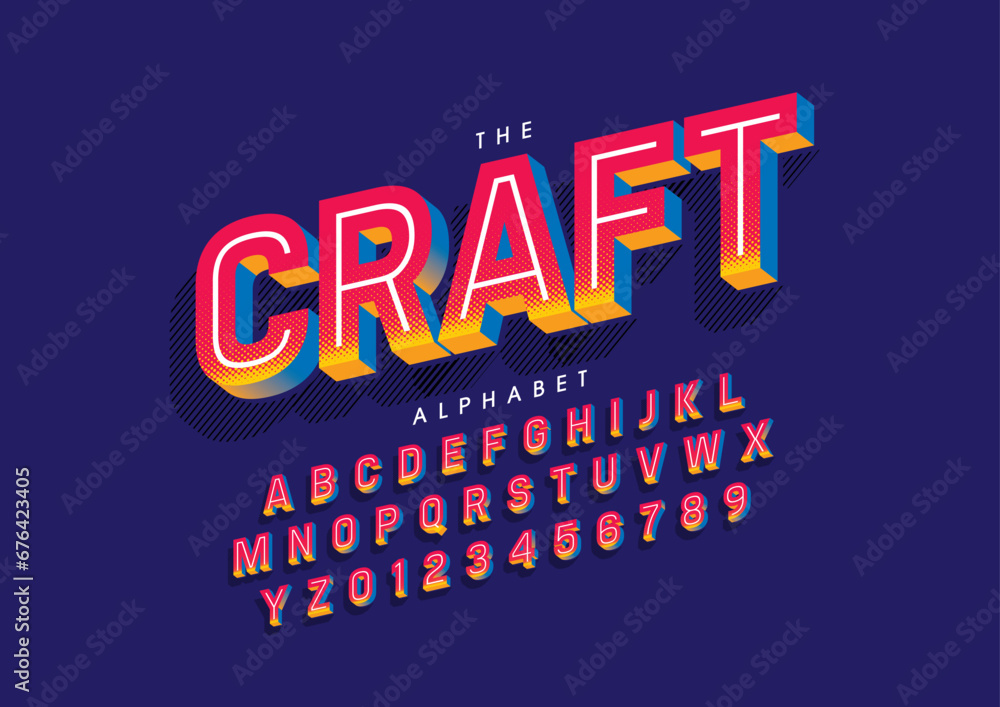 Vector of stylized modern font and alphabet Vector of stylized modern font and alphabet