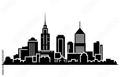 Indianapolis skyline  monochrome silhouette. Vector illustration  Cityscape Building Abstract Simple shape and modern style art Vector design - indianapolis city.