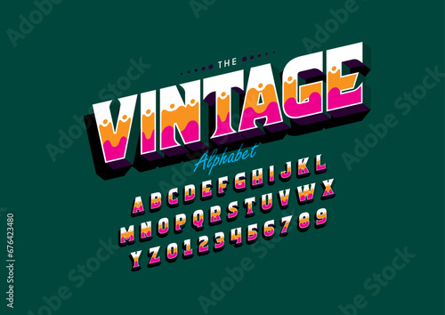 Vector of stylized modern font and alphabet