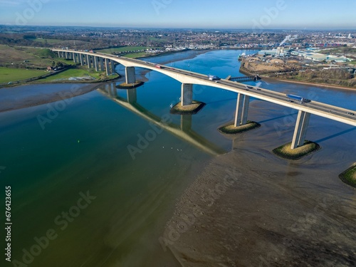Wallpaper Mural the new bridge from above over river to the city of norwich Torontodigital.ca