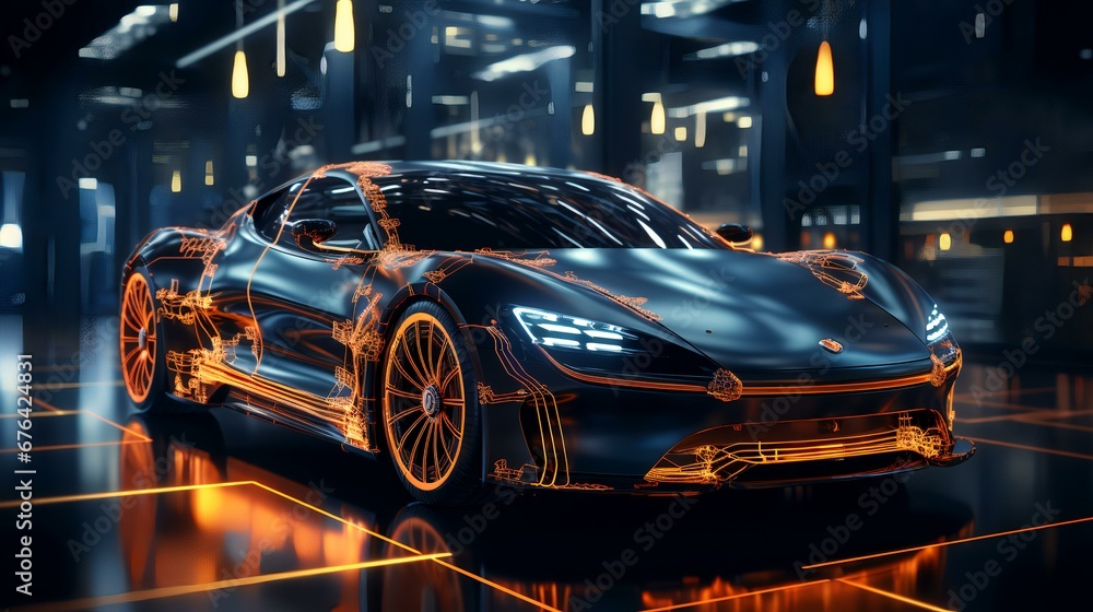 EV electric car system or futuristic automotive EV electric car system or futuristic automotive