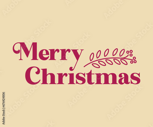 Biglietto d'auguri per Natale. Trama natalizia con scritta Buon Natale e Buone Vacanze. 