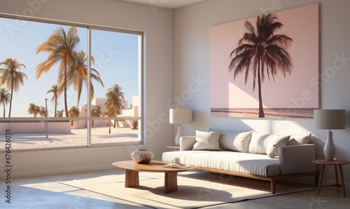 minimalistic interior with beautiful colors and shadows © branislavp