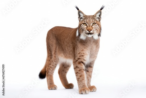 lynx in front of white background