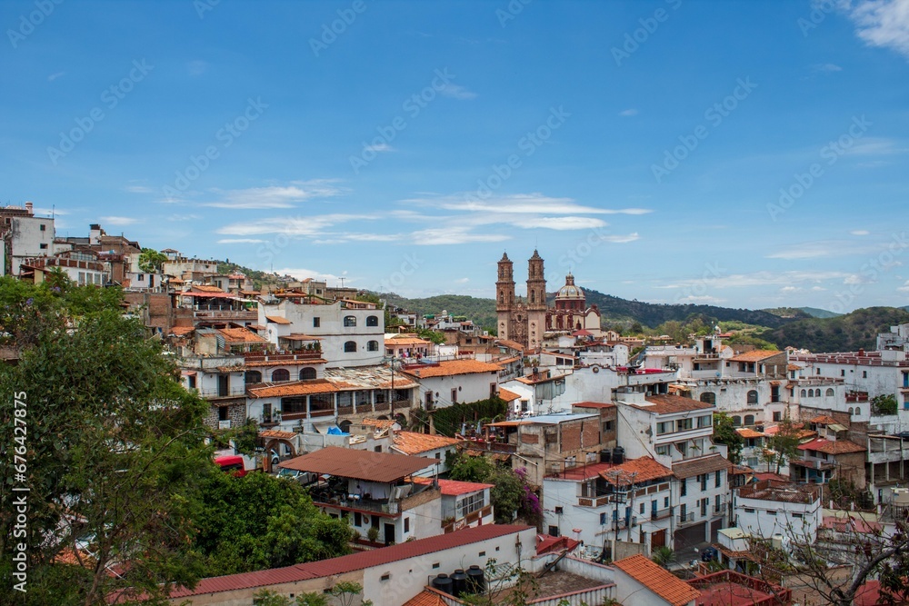Cityscape of Taxco, State of Guerrero, Mexico