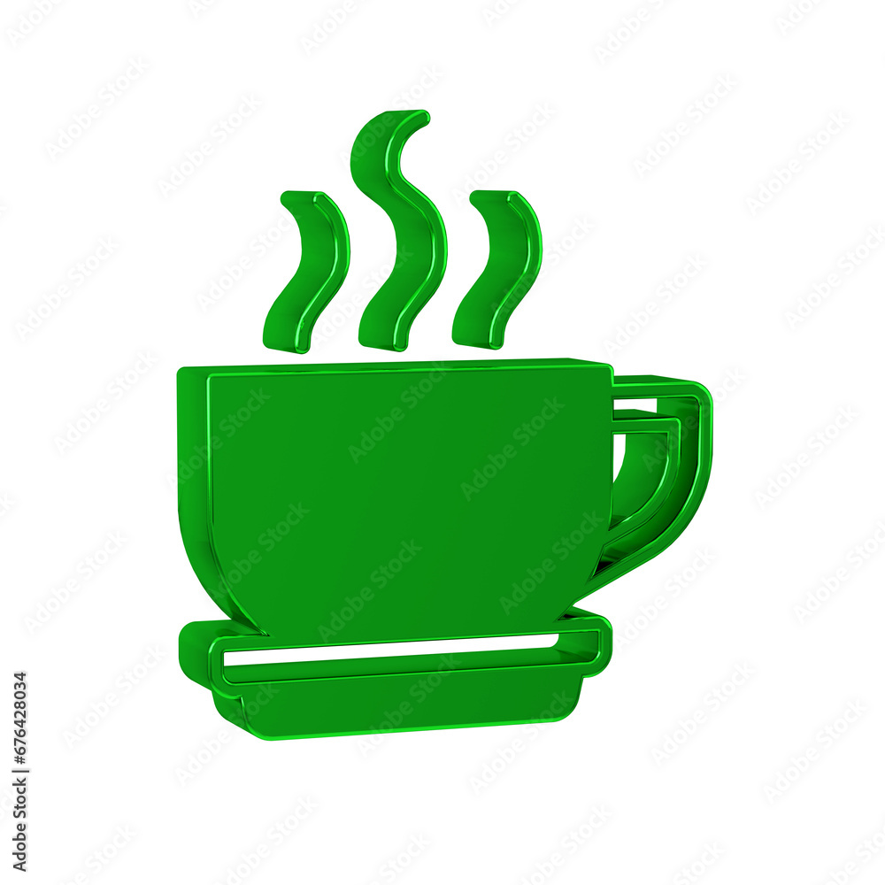 Green Coffee cup icon isolated on transparent background. Tea cup. Hot drink coffee. Green Coffee cup icon isolated on transparent background. Tea cup. Hot drink coffee.