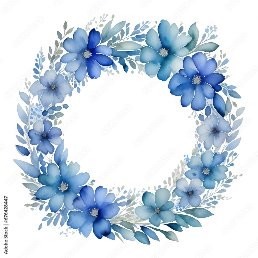 blue flowers frame