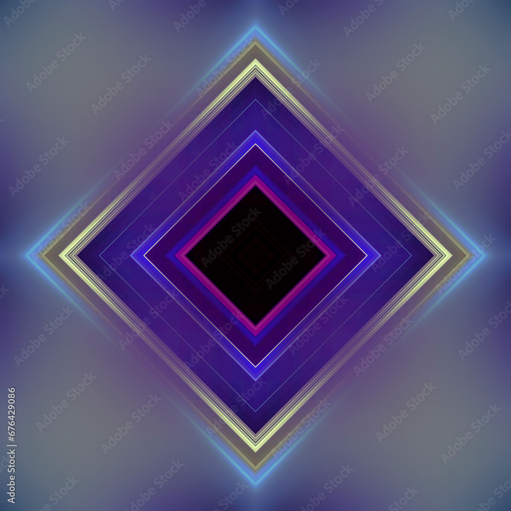 Fototapeta premium Beautiful minimalistic pattern with voluminous diamonds in a futuristic style. Abstract background for design, web.