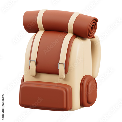 Obraz na płótnie 3d render of a camping backpack