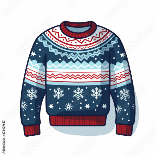 A christmas ugly jumper flat graphic illustration style © ink drop