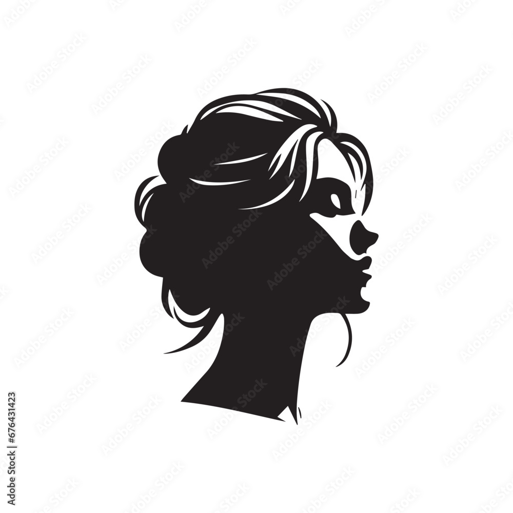 Women's Face Silhouette - A Striking Image for Graphic Design and Artistic Creations