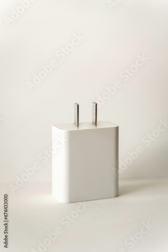 electric plug for usb port on white background 