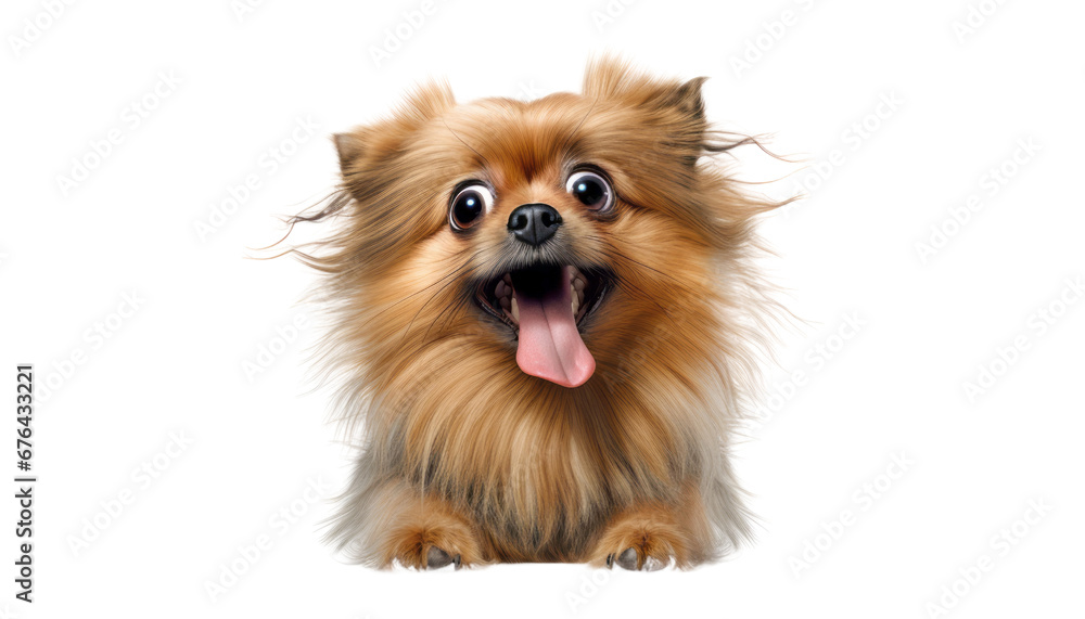 Obraz premium pomeranian dog portrait isolated on transparent background cutout
