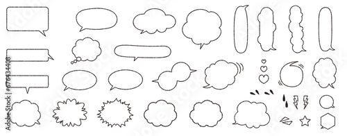 Fotografía set of hand drawn illustrations; speech balloons, speech babbles