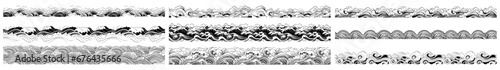 asian wave border. cloud pattern tile.