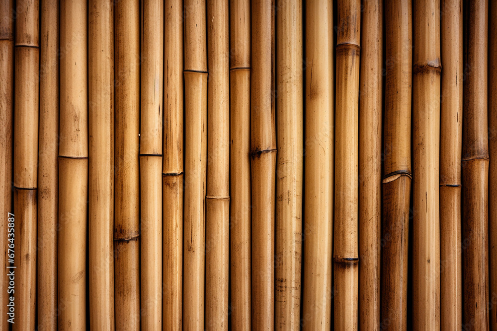 Fototapeta premium Bamboo texture background, Generative AI