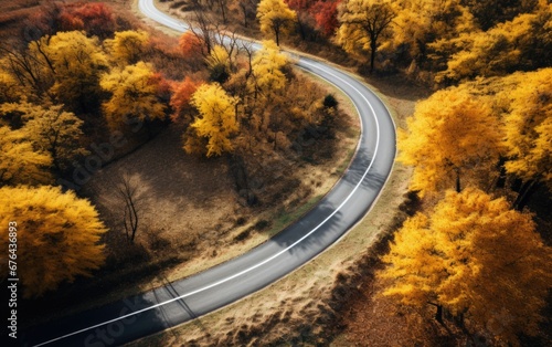 autumn road in the mountains © grigoryepremyan