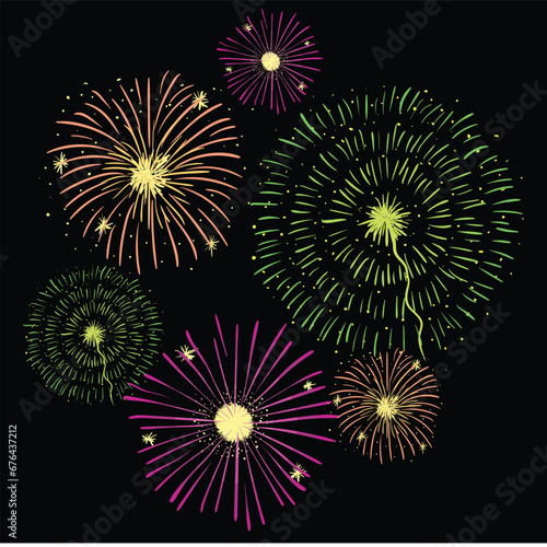 Happy new year Firecracker graphic Firework Chinese new year elements