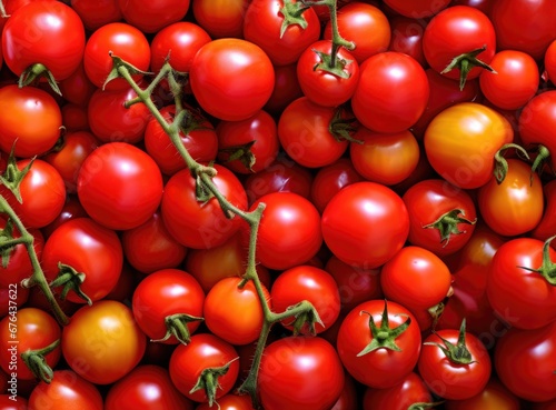 Tomatoes lying on a pile on top of each other, tomato texture. 