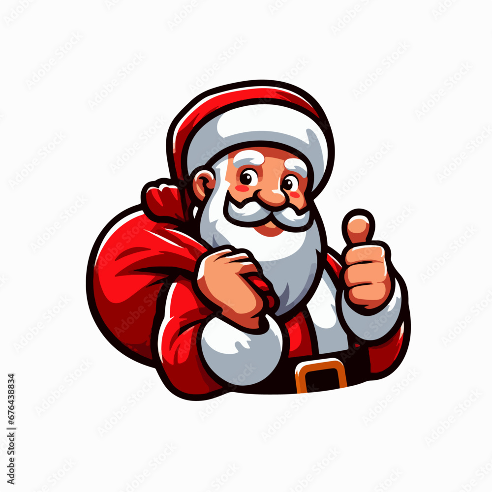 Cute Cartoon Vector illustration of happy smiling santa claus giving thumbsup, cartoon Santa Claus logo, santa claus giving thumbsup vector Cute Cartoon Vector illustration of happy smiling santa claus giving thumbsup, cartoon Santa Claus logo, santa claus giving thumbsup vector