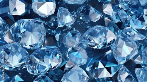 Seamless Blue Diamond pattern background  abstract gem  crystal texture close up  illustration of a background