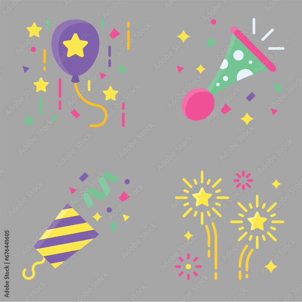 Happy new year graphic party illustration