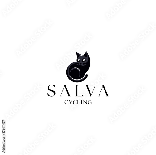 Fototapeta Naklejka Na Ścianę i Meble -  black cat logo template vector