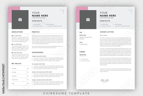 Clean Modern Resume Layout Vector Template for Business Job Applications, Minimalist resume cv template, Resume design template, cv design, multipurpose resume design	