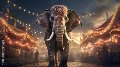 festival elephant in circus ai generated