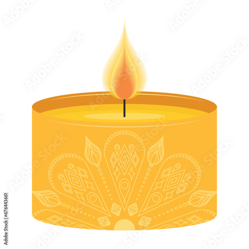 Colored beautiful candle Vector illustration