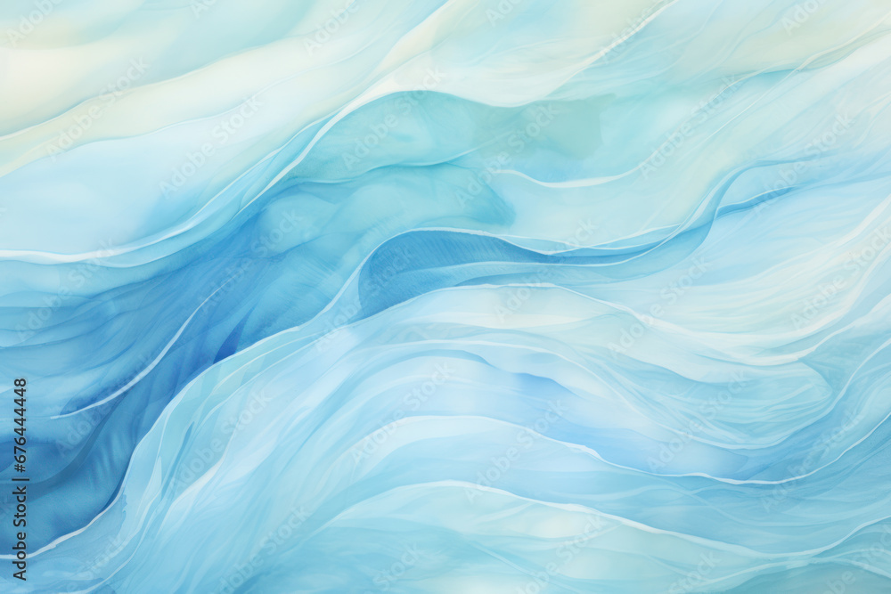 Detailed Blue Watercolor Background with Wave Motif Detailed Blue Watercolor Background with Wave Motif