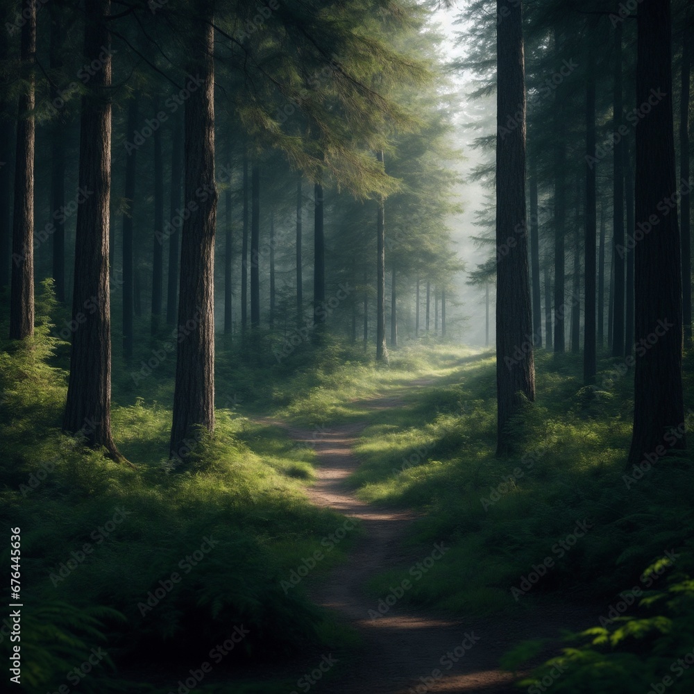 Obraz premium morning in the woods