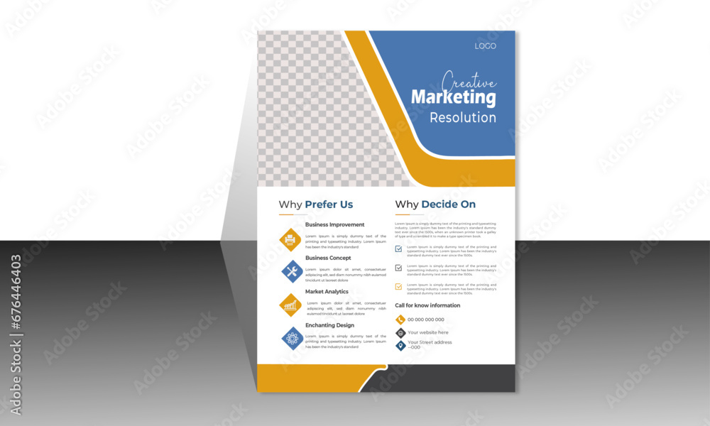 Obraz premium Creative & Modern poster flyer pamphlet brochure business cover design layout space for photo background, vector illustration template in A4 size.