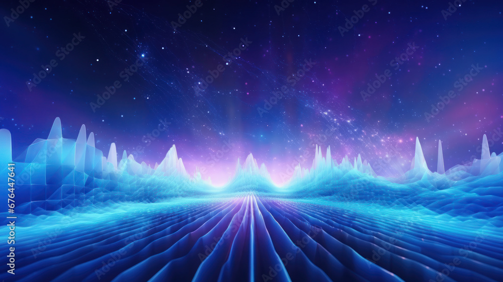 Blue Futuristic Data Wave Background