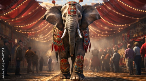 elephant in circus ai generated