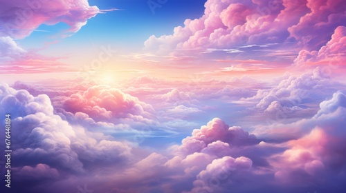 sky and pink clouds ai generated