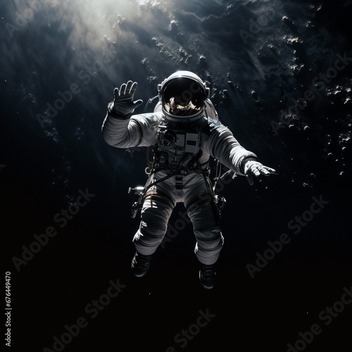 Astronaut in outer space, beautiful view of space. Fantastic.