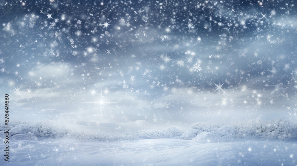 Obraz premium Winter Wallpaper, background breathtaking views and falling snowflakes