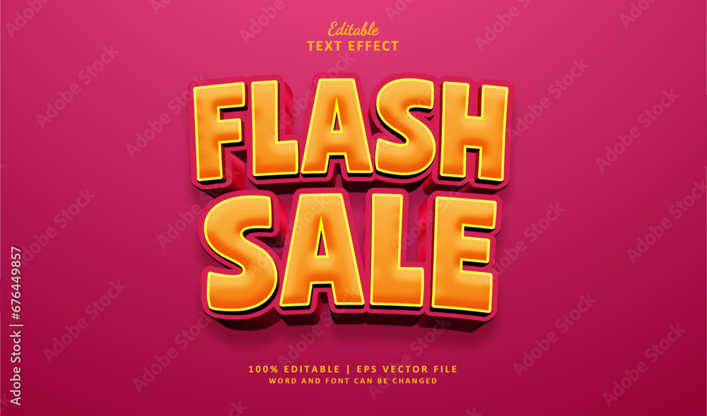 Flash Sale Editable Text Effect Style 3d.