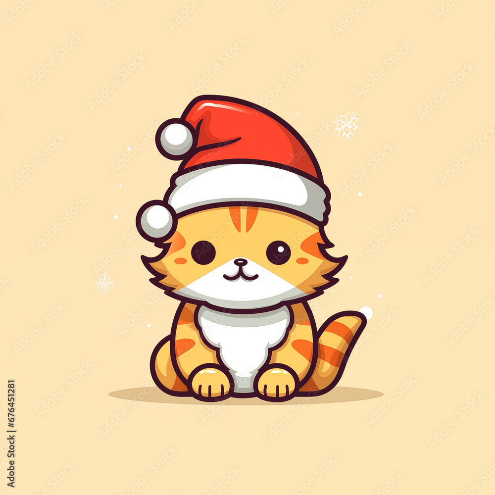 cat wearing santa hat in chirstmas cat wearing santa hat in chirstmas