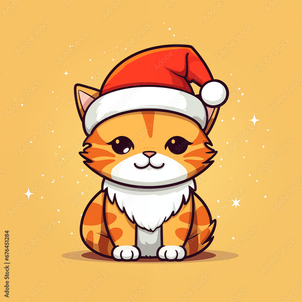 cat wearing santa hat in chirstmas cat wearing santa hat in chirstmas