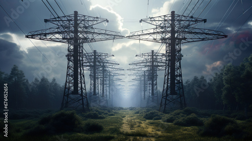 Powerful Perspectives: A Line of Electricity Giants